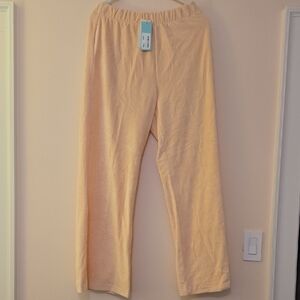 Shore Large Yellow Velour Lounge Pants 2 Pockets NWT